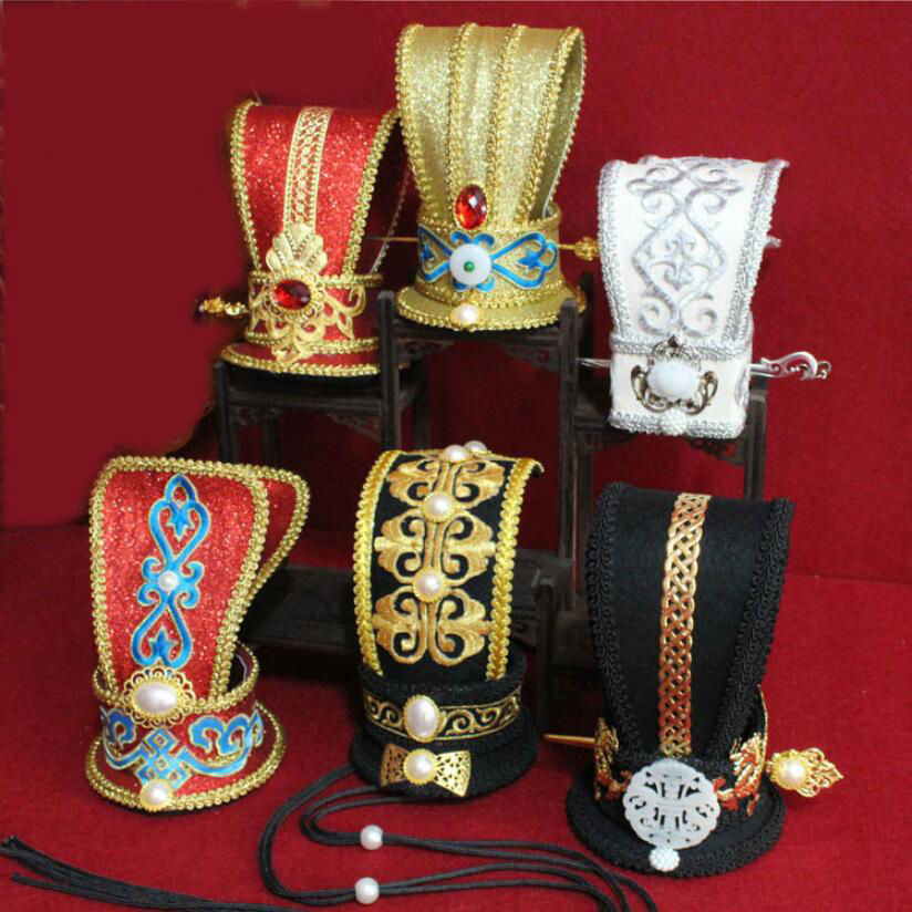 Vintage crown hat for men Chinese TV Film hat ancient character costume headpiece cosplay hat drama performance accessories-image-572966034
