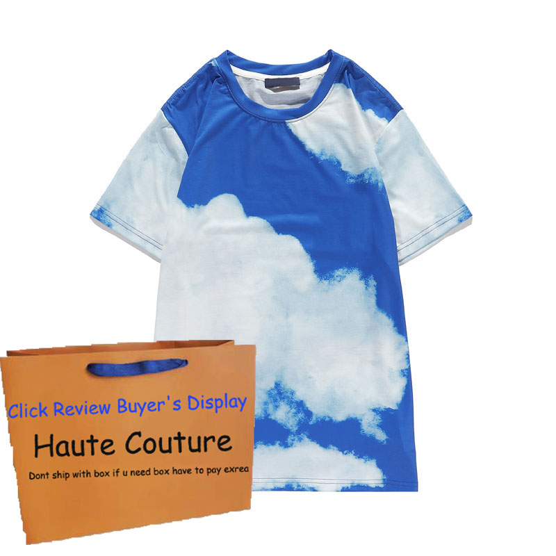 

20SS Cloud Short Sleeve for Mens High End Boys Top Tees Casual Printing Hiphop T Shirts for Whoelsale Asian Size -2XL, Blue