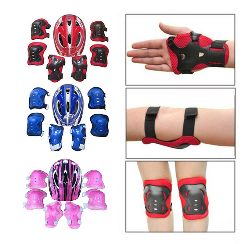 

Roller Skating Protector Set Boys & Girls Kids Skate Cycling Bike Safety Helmet Knee Elbow Pad Set for 5-15 Years Old Kid Sports