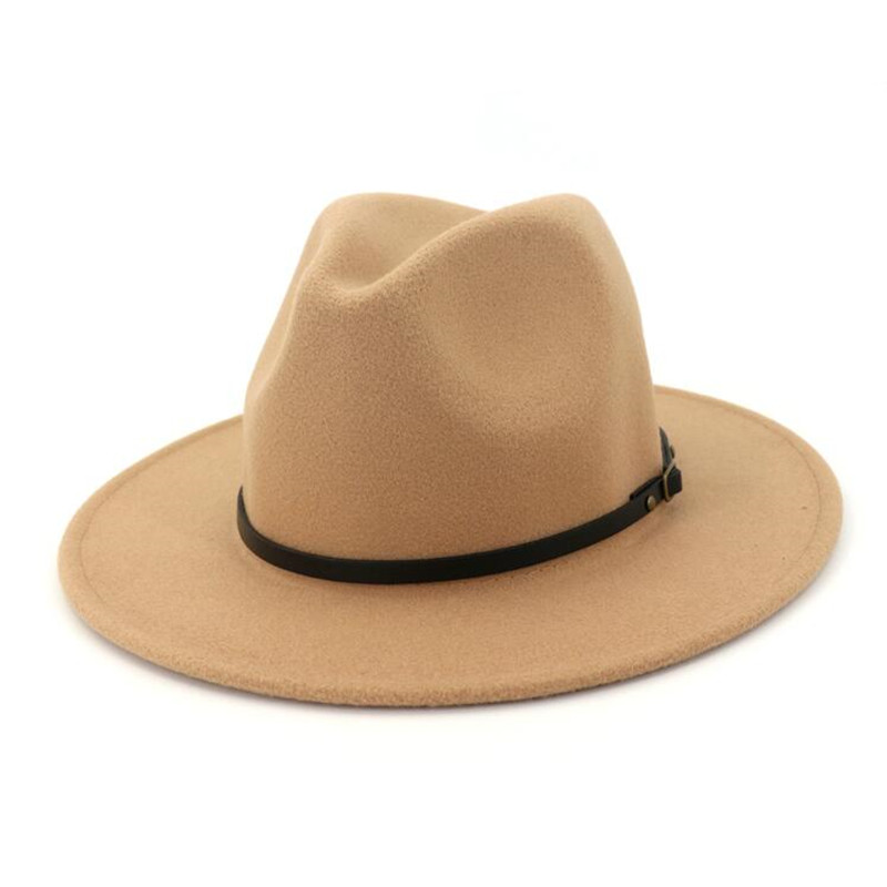 

H7587 Autumn Winter Wool Fedoras Hat Men Women Lovers Simple Fashion Jazz Cap Gentleman Casual Flat Brim High Quality Retro Hats, Grey