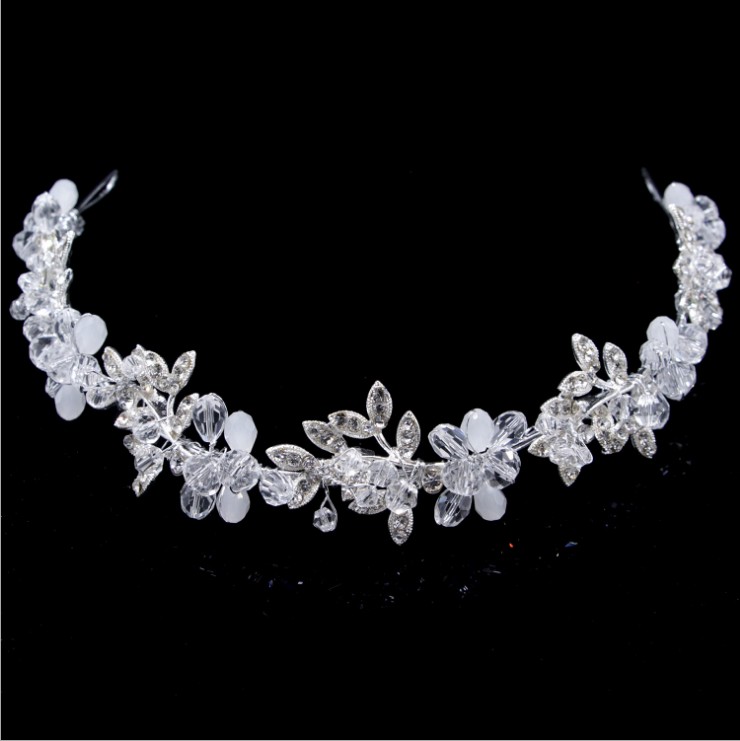 

Luxury Sparkling Wedding Bridal Crystal Beaded Tiara Princess Pageant Prom Rhinestone Tiara Headband Wedding Hair Accessories
