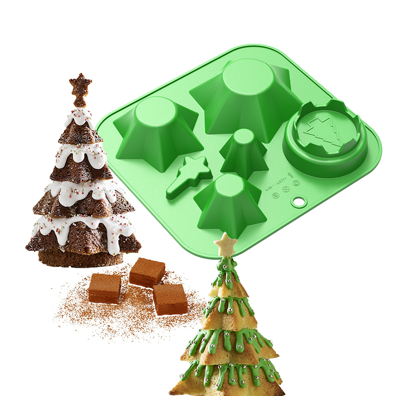 

Silicone Baking Tray Christmas Tree Bakeware Non-stick Mold For Baking Bread Breadstick Biscuit Chocolate Bakery Cake Mold Tools