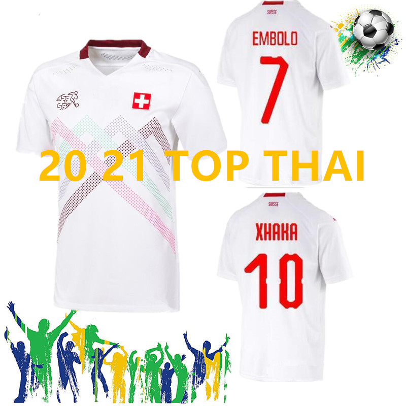 

2020 Switzerland soccer SEFEROVIC jerseys away white 2021 Switzerland Elvedi Akanji Zakaria Rodriguez Elvedi national team football shirts, Home