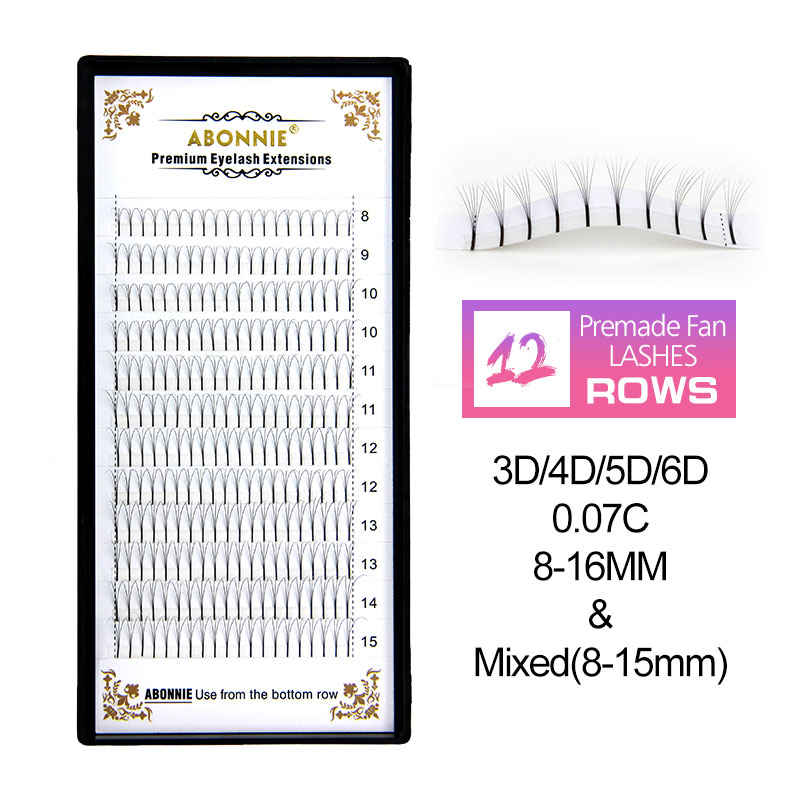 

ABONNIE Premade Volume Fans 3d/4d/5d/6d Lash Russian Volume Eyelash Extensions Pre made Lash Extension Faux Mink
