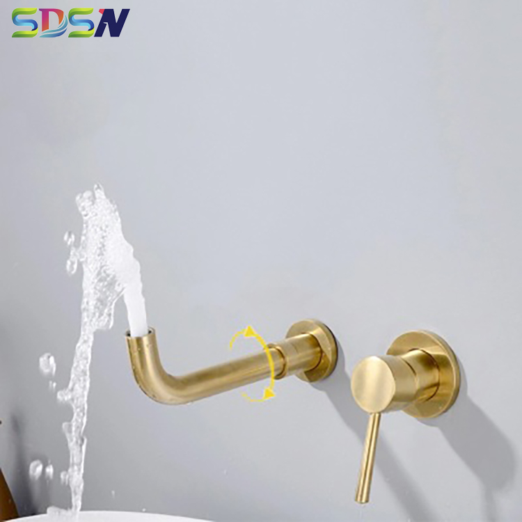 

Bathroom Sink Water-mixer Space-saving Hidden Bath Basin Faucet Gold Bath Sink-mixer Inwall Mounted Bathroom/hotel Sink-mixer