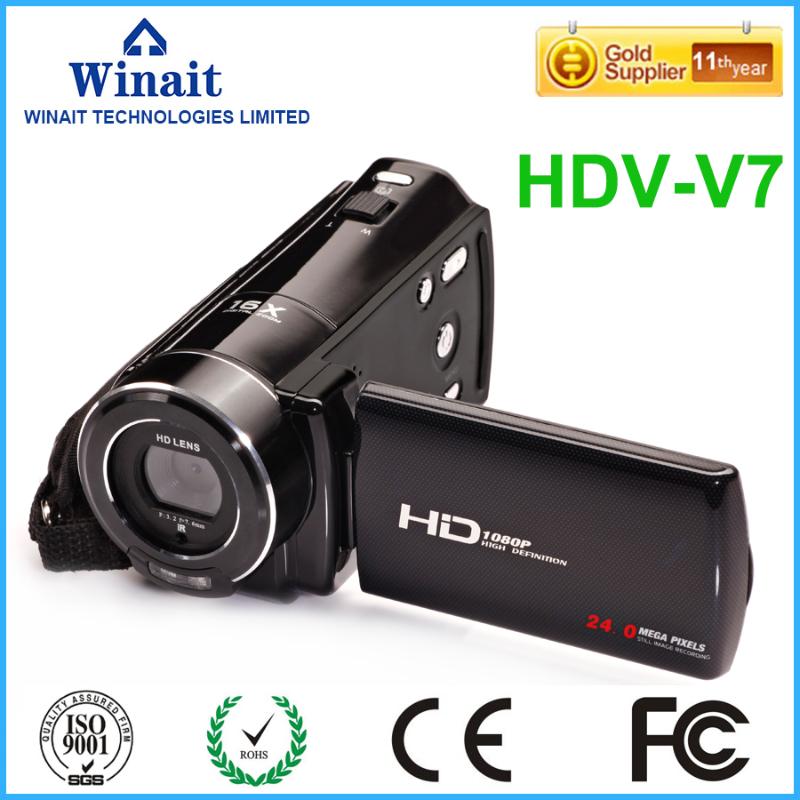 

2020 hot selling 24mp FHD 1080P professional video camera with remote control 16X digital zoom 3.0" LCD display hdv camcorder, Black