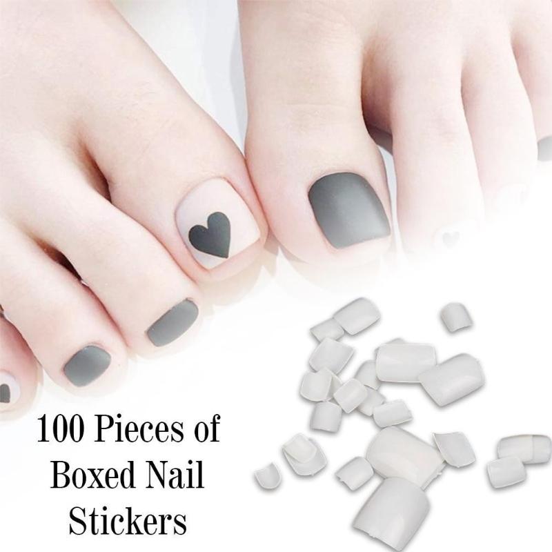 

100pcs Artificial Acrylic Toe False Nails Tips Nail Art Short Fake Nails Toenail Patch White/natural/transparent