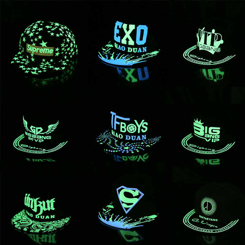 

2020 Korean Style New Luminous Cap Men and Women Fluorescent Cap Hip-hop Baseball Luminous Flat-Brimmed Fashion