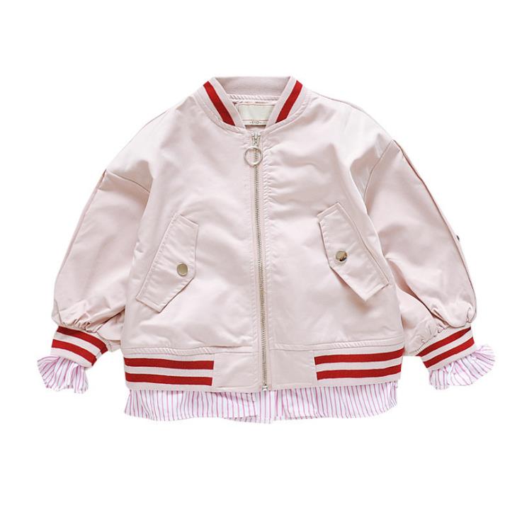 

Children's wear girls jacket 2020 new autumn children big loose sports short jacket fake two color matching shirt, Style 1