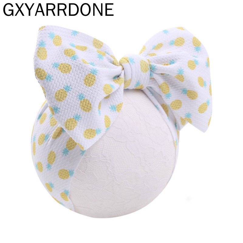 

10pcs 2020 New Large 7" Hair Bows Tied Knot Headband Waffle Flower Dots Elastic Headwrap Girl DIY Hair Accessories Boutique