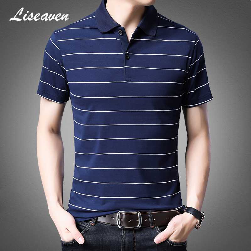 

Liseaven Men Casual Shirt Striped Shirts Men's Clothing 2020 Summer Camisas Cotton Short Sleeve Tops, Black