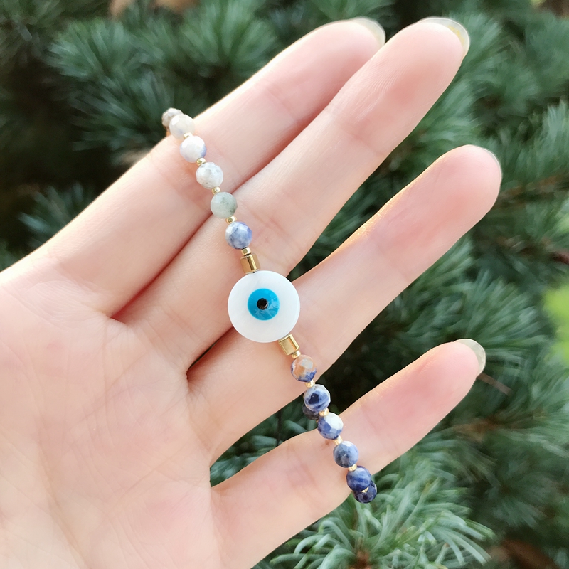 

Turkey Evil Eye Bracelet Women Boho Blue Eye Stretch Pursera Romantic Glass Crystal Jewelry Natural Stone MIYUKI beads Bracelet