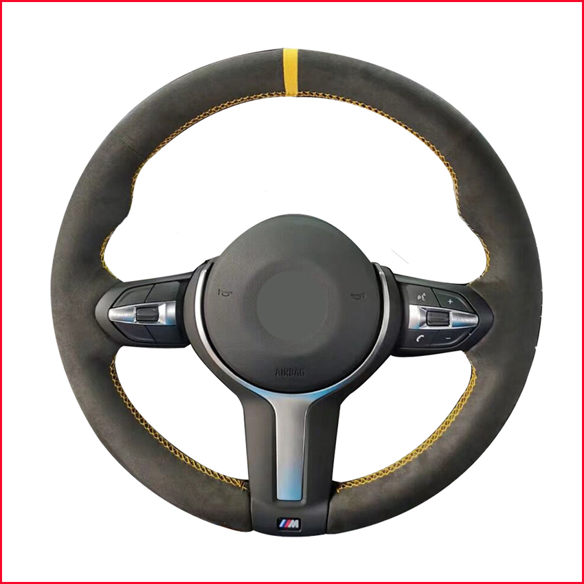 

Black Suede Steering Wheel Cover for BMW M Sport F30 F31 F34 F10 F11 F07 F45 F46 F22 F23 M235i M240i Parts
