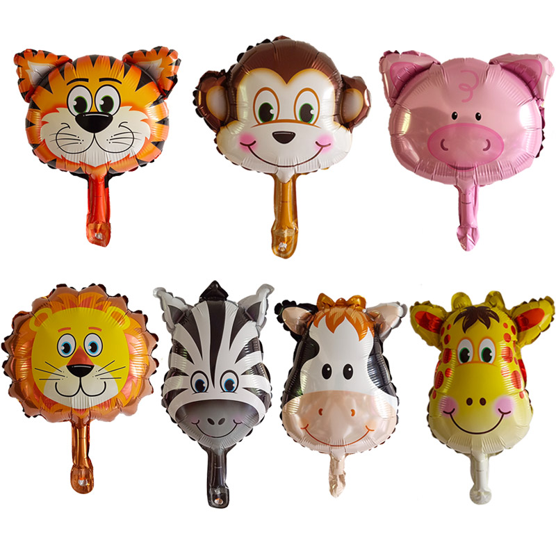

1Pcs Jungle Animal Tiger Lion Monkey Zebra Giraffe Cow Air Helium Balloon Kids Safari Birthday Party Decor Zoo Theme Supplies