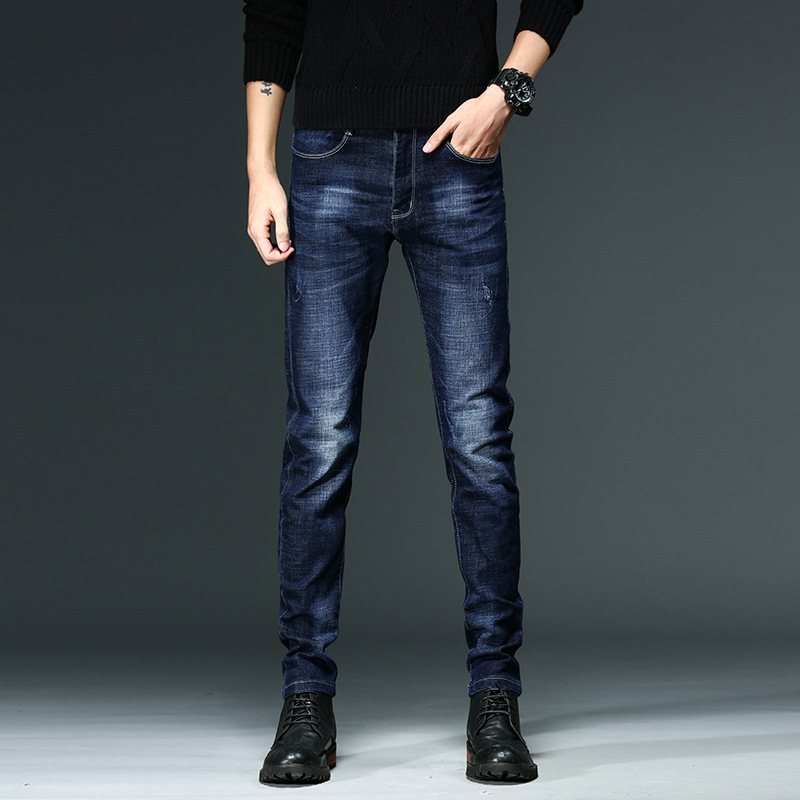 

Fashion Men Jeans Vintage Retro Style Slim Fit Ripped Jeans Homme Men Cotton Denim Biker, Shd601
