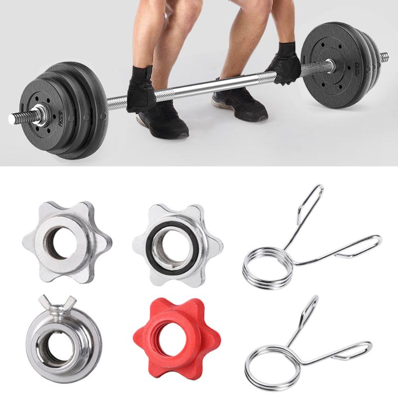 

Olympic 2" 50mm Barbell Bar Clips 1" 25mm Dumbbell Spinlock Collars Spin Lock Nut Gym Sport Barbell Bar Clips