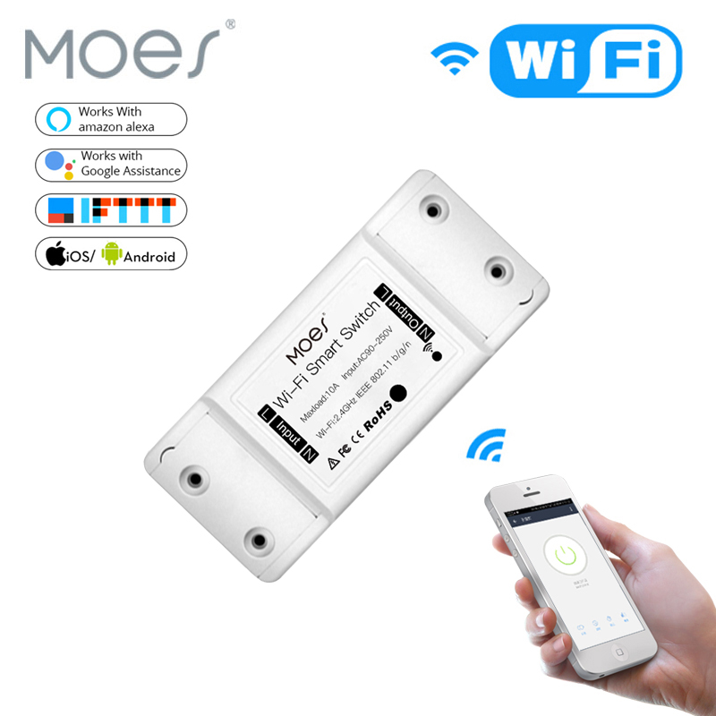 

WiFi Smart Light Switch Module Universal Breaker Timer DIY Smart Life APP Wireless Remote Control Works with Alexa Google Home