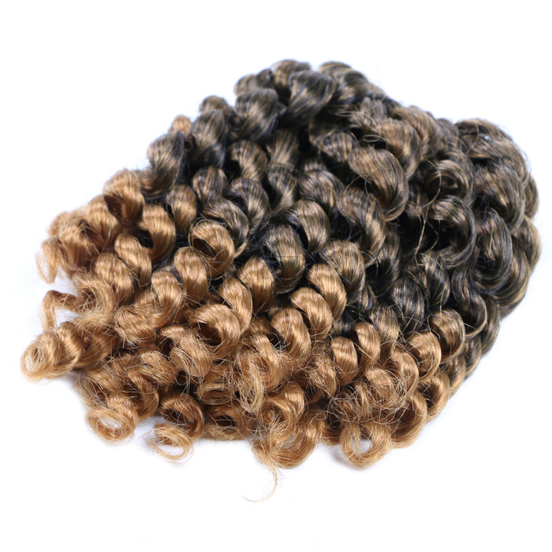 

10 Inch Ombre Jumpy Wand Curl Crochet Braids Hair 80g/pc Bounce Curl Synthetic Braiding Hair Extension for Black Women 8inch 20 strands, Tbug