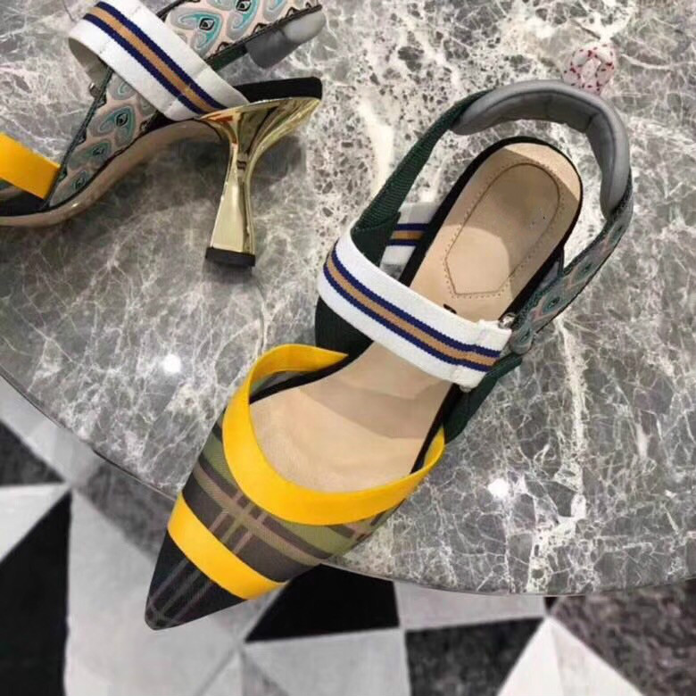 

Hot sell Design Famous New Brand Pointed high-heeled mesh women sandals women with Roman sandals fashion fairy F lette, Black