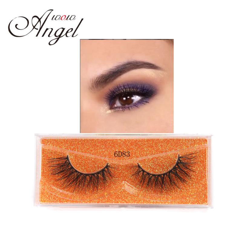 

WOWANGEL 6D Mink Lashes Natural Mink Eyelashes False Eyelashes Full Strip Fake Eyelash Makeup 6D83