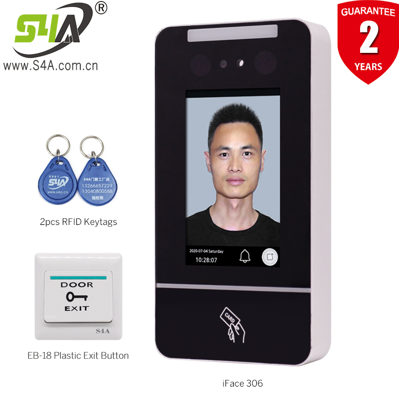 

S4A 4 inch Dynamic face recognition rfid access control door opener with time attendance function for home office apartment