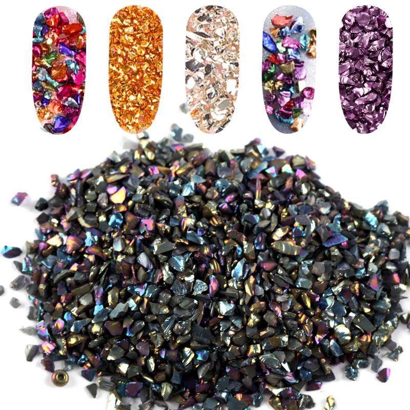

20g/Bag Irregular Color Metal Broken Stone 3D Nail Art Shell Glitter Powder Stone DIY Nail Art Decoration Tool Manicure Tips Hot