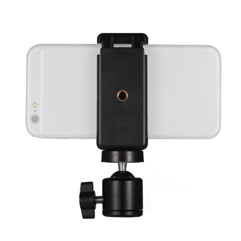 

5.5cm-8.5cm / 2.2in-3.3in Phone Holder Metal + Plastic Smartphone Clip Holder + Flexible Ballhead Adapter Mount with 1/4" Screw