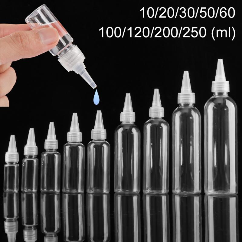 

5pcs 10-250ml Empty Dropper Bottle with Childproof Cap Plastic Nozzle Dropper Caps Liquid Eye Ink Refillable Squeeze Bottle