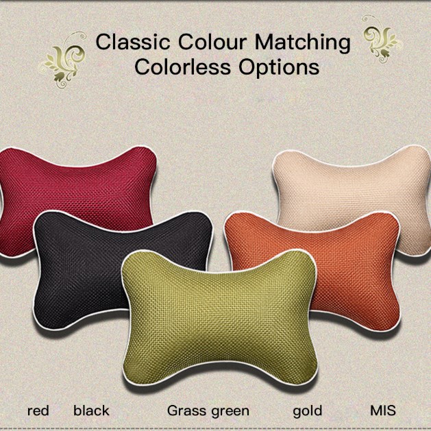 

2pcs New Universal Headrest Car Neck Pillow Ice Silk Carbone Rest Cushion Small Head Pillow for Car Accessories 5