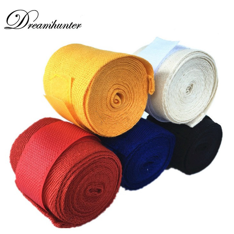 

2.5m Cotton Kickboxing Boxing Bandage Gloves Sanda Hand Wraps Sandbag Muay Thai Fighting Tie Hand Strap Wrist Wrap Support, White