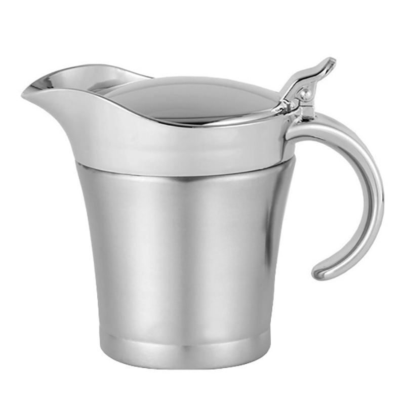 

Gravy Boat,Kitchen Stainless Steel Double Wall Insulated Gravy Boat Sauce Jug with Lid (750Ml