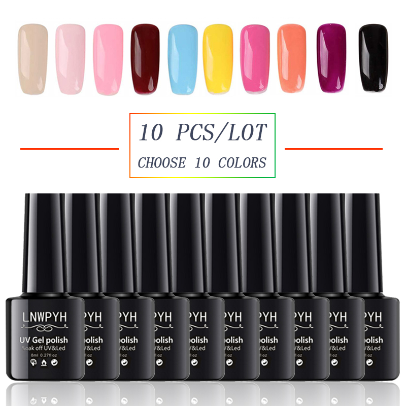 

10 colors Gel Nail Polish Set 8 ML Nail Art Gel Lacquer UV LED Lamp Design acrylic Manicure Set, Choose 10 colors