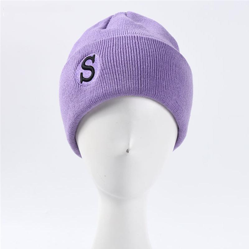 

Knitted hat autumn/winter S standard woolen cap women's solid color fashion pullover cap men's outdoor warm walking hat