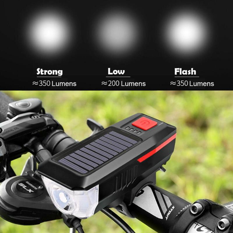 

Bicycle Light Solar USB Rechargeable Bike Headlight Taillight Set MTB Bike Front Light Horn Cycling Lamp Accessories