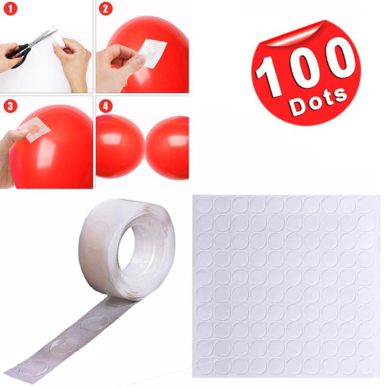 

100 Points Balloon Glue Dot Attachment Attach Balloons Adhesives Sticker Wedding Birthday Party DIY Balloon Wall Decor Supplies