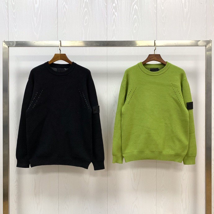 

2020 Autumn New High Quality SHADOW PROJECT KNIT Sweater Men Women Compass Badge Round Neck Sweaters Men, White;black