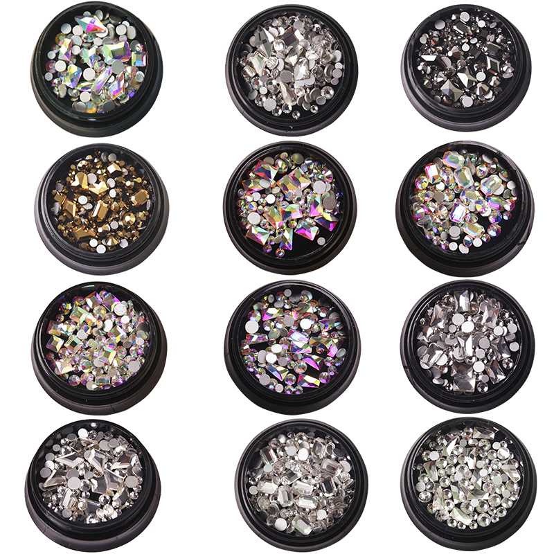 

Sell 1 boxes of 3D Rhinestone all kinds of DIY gemstones new charming blend nail decoration jewelry gel gel nail decoration
