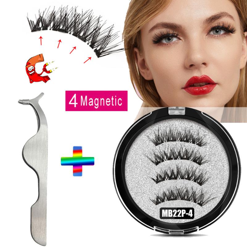 

MB 4 Magnetic eyelashes with magnets Mink eyelashes natural long False with applicator magnetic Lashe extension MB-24p