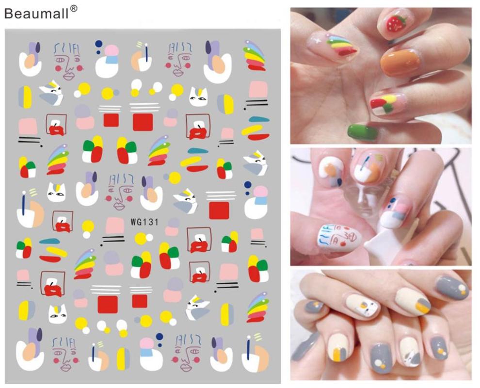 

Fashion Type Nails Art Manicure Back Glue Decal Decorations Nail Sticker For Nails Tips Beauty, Wg261