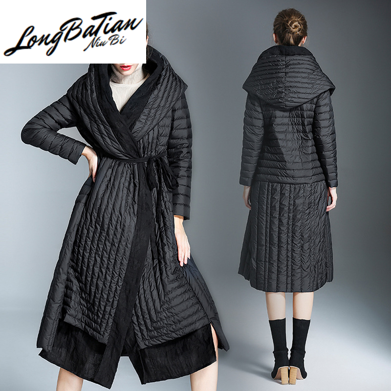 

Down Jacket Women' Autumn Hooded Woman Parkas Long Korean Style Women Coat Female Jackets Clothing Chamarras De Mujer, Black