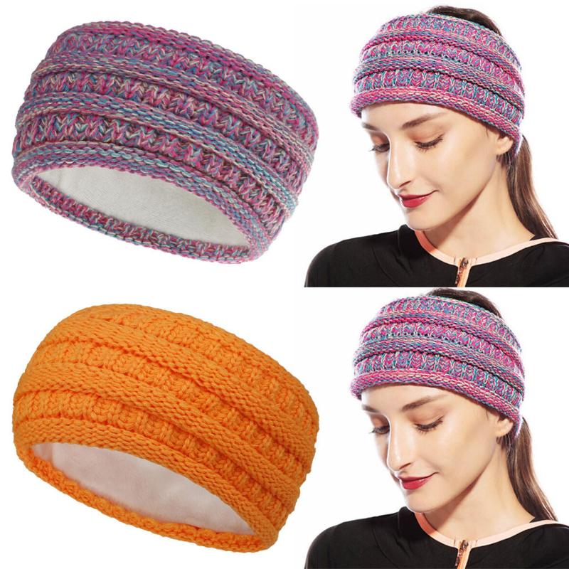 

2020 Winter Women Ear Warmer Headband Knit Hairband Fashion Cotton Fabric Wide headband For Women Hair accessoires