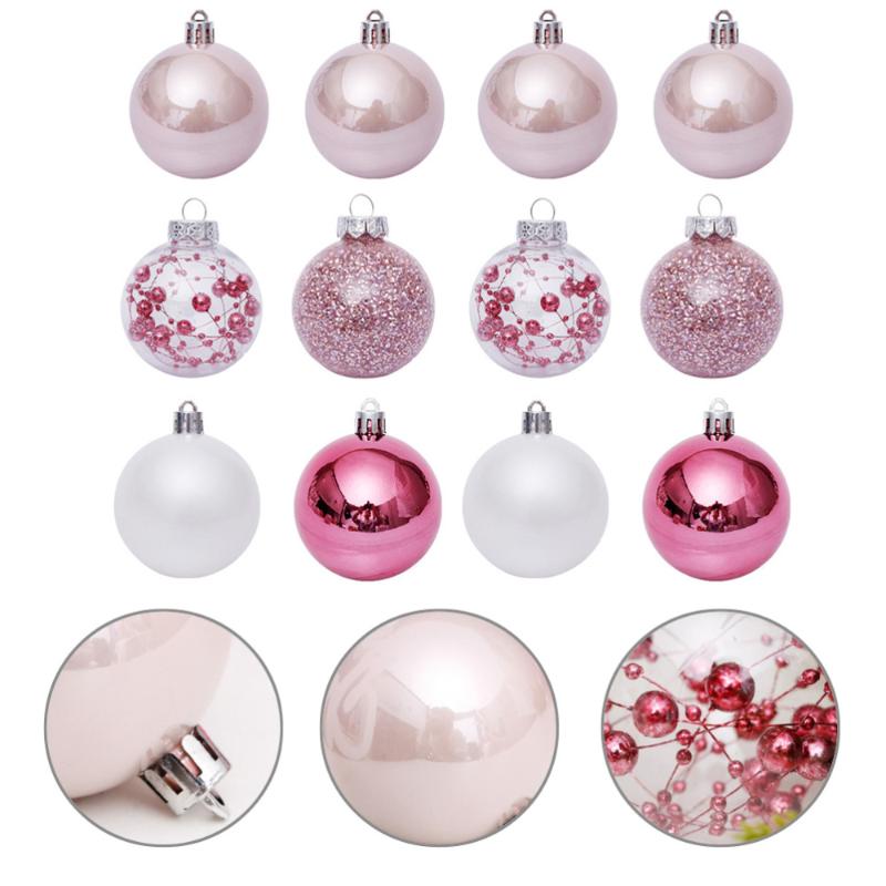 

30Pcs 1Set 6cm Reusable Ball Decors Exquisite Ball Pendants for Home (Pink)
