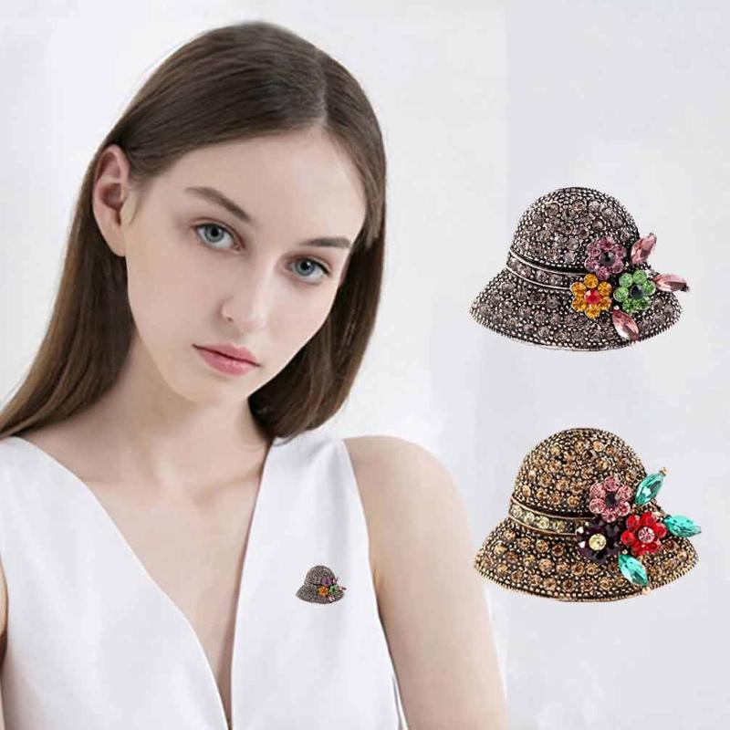 

Summer Hats For Women Creative Hat Full Of Diamond Flowers Ladies Brooch Colored Accessories Gifts Sun Hats For Women Z0126, Silver