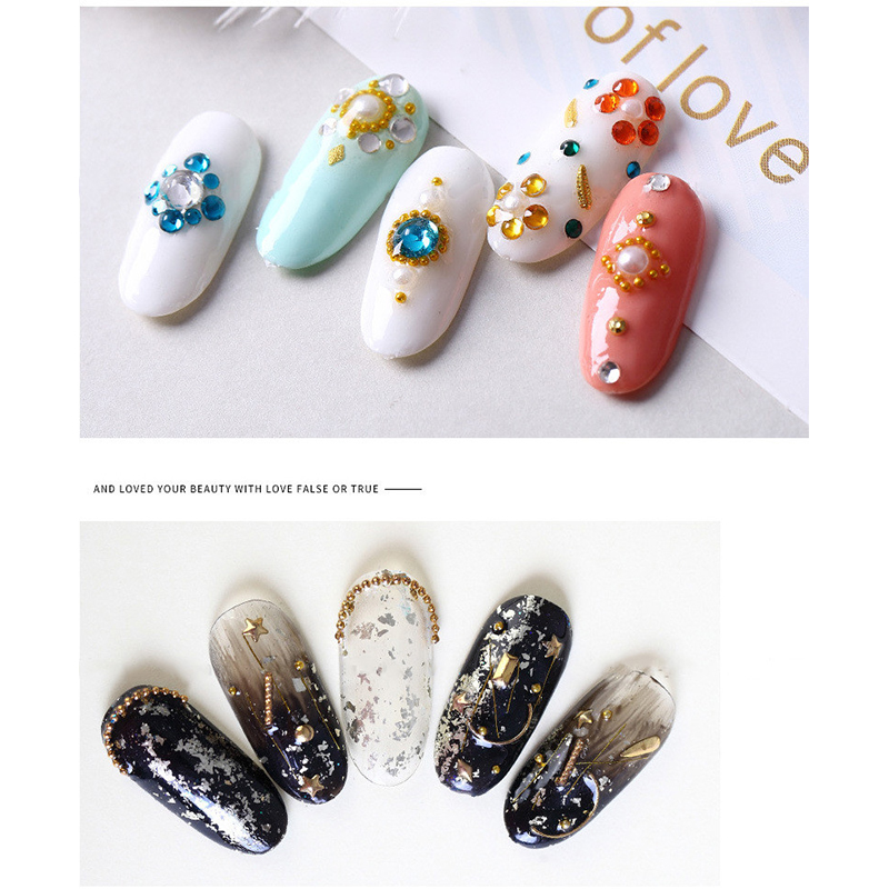 

Nail Art Decorations Charms Jewelry Metal Star Moon Nail Gem Pearl Golden Sticker Supplies Ornament DIY Decoration Tools