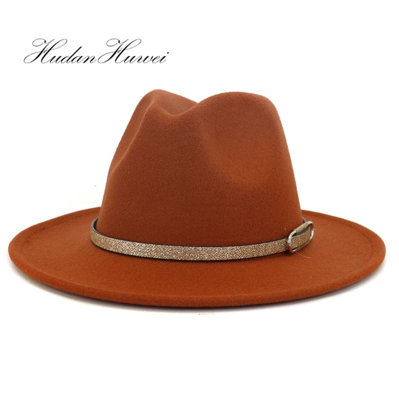 

Wide Brim Hats Autumn Winter British Classic Fedora Hat Style Men Women Woolen Fashion Party Holiday Jazz Cap, White