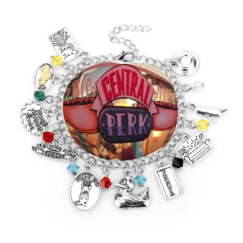 

HEYu Friends Jewelry Central Perk Coffee Time Charm Bracelets For Women Friend Chat Wristband
