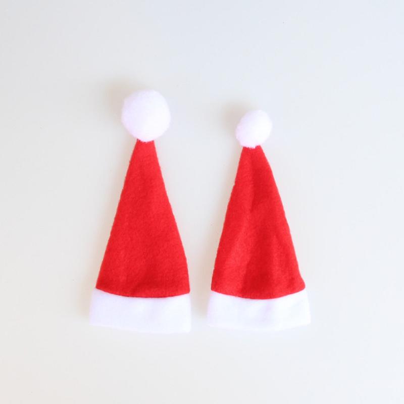 

10PCS New Year Santa Hat Christmas Pocket Fork Knife Cutlery Holder Bag Home Party Dinner Tableware Decoration For New Year