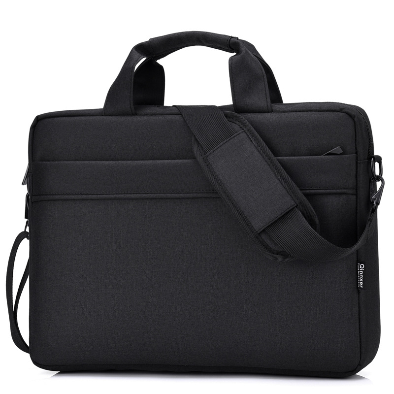 

Waterproof Simple Men Briefcases Business Computer Bag Handbags Portable Zipper Shoulder Laptop Bags Men Shoulder Bags, Black