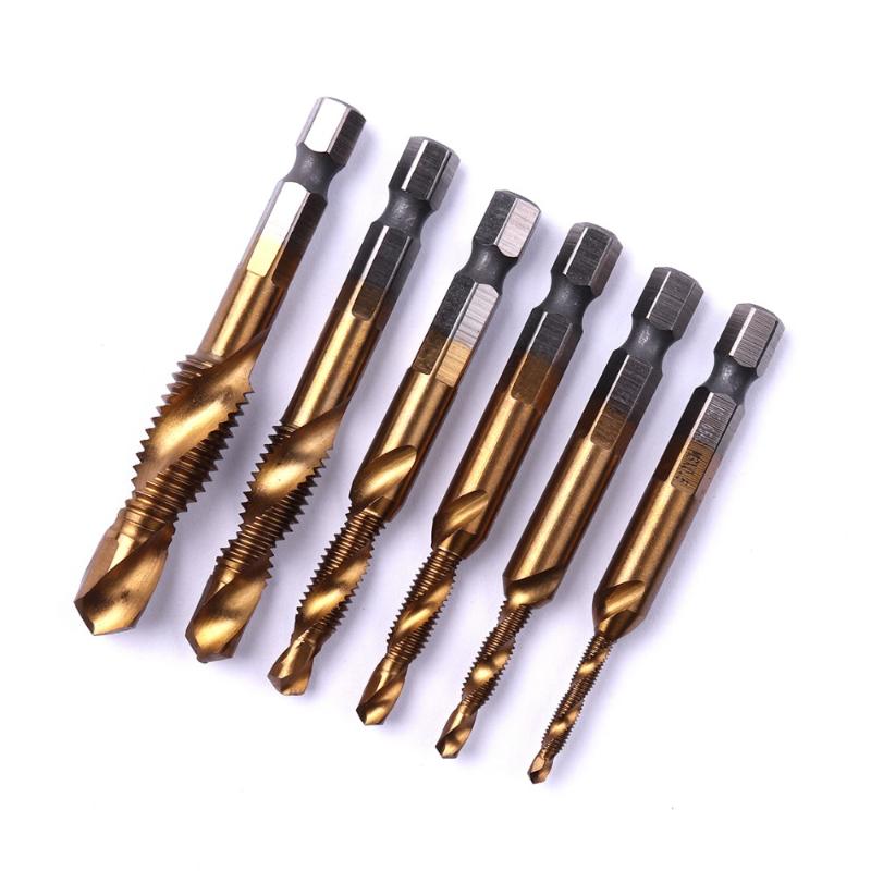 

Metric Titanium Sprial Screw Tap Drill Bit Right Hand HSS M3/M4/M5/M6/M8/M10