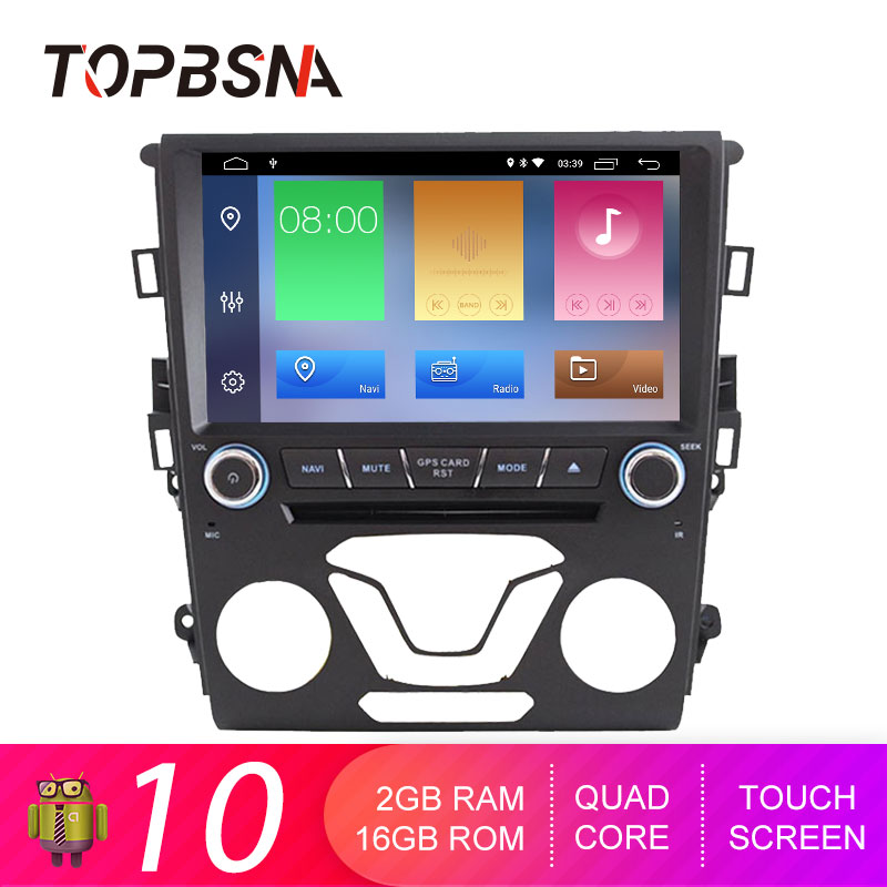 

TOPBSNA Car DVD Player Android 10 For Mondeo 2012 2013 2014 GPS Navi Multimedia 2 Din Car Radio Stereo Automotive RDS WIFI